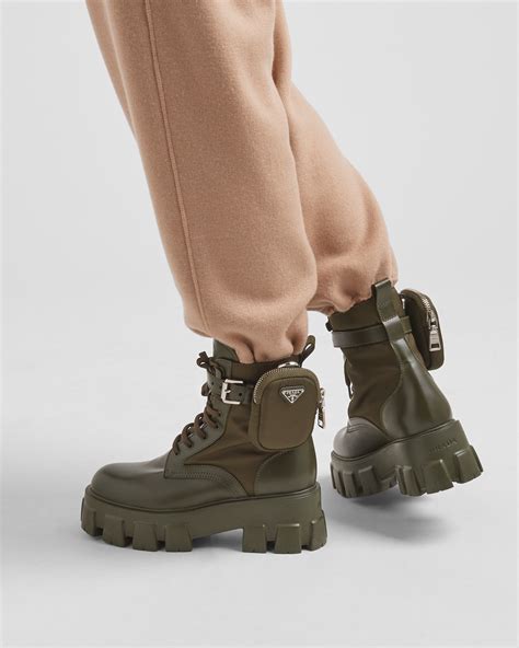 prada army boots|Prada combat boots with pouches.